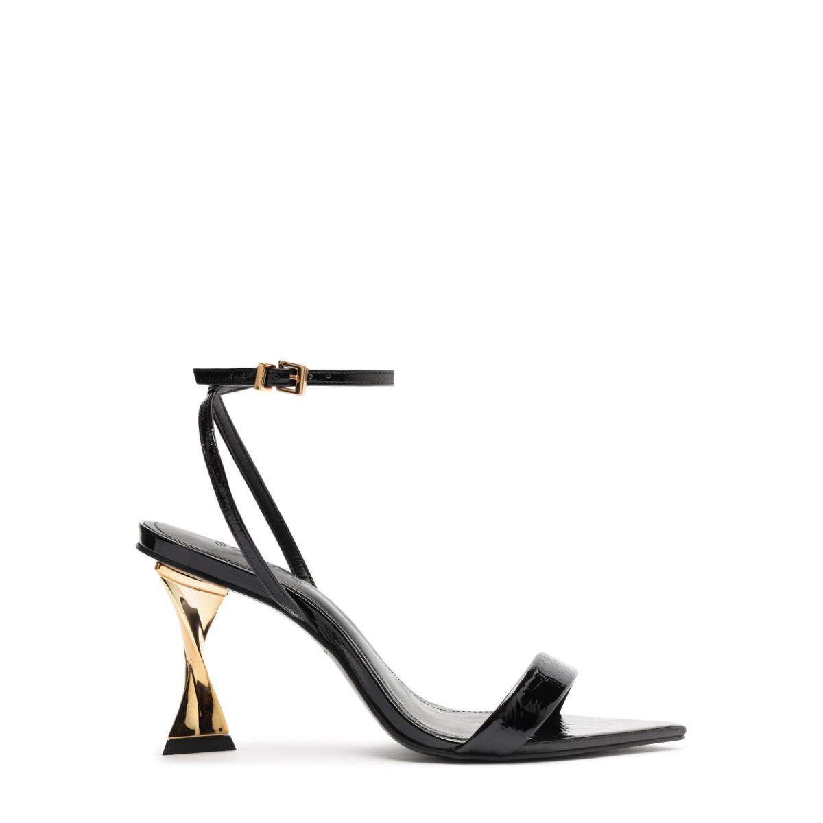Elisha Patent Leather Sandal in Black