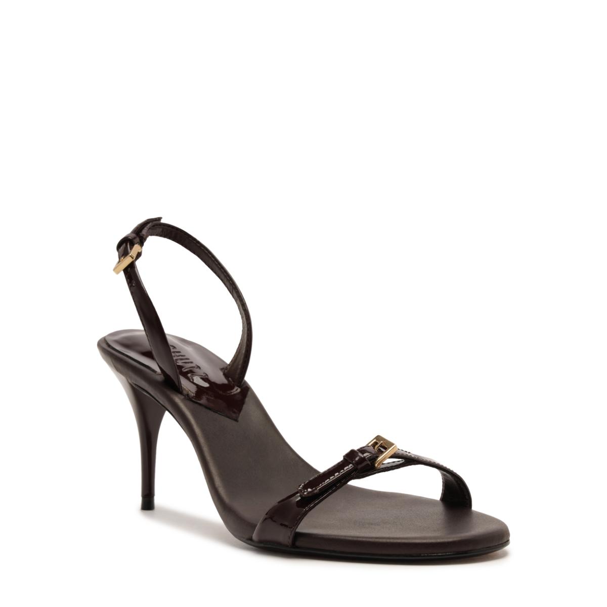 Aurora Sling Mid Patent Sandal in Maplewood