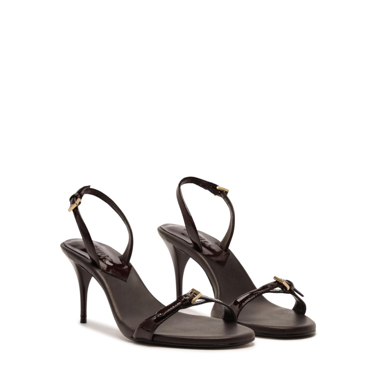 Aurora Sling Mid Patent Sandal in Maplewood