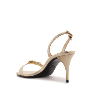 Aurora Sling Mid Metallic Sandal in Platina