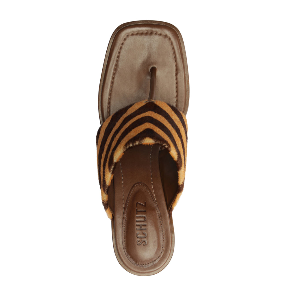 Martha Block Sandal in Pecan Brown