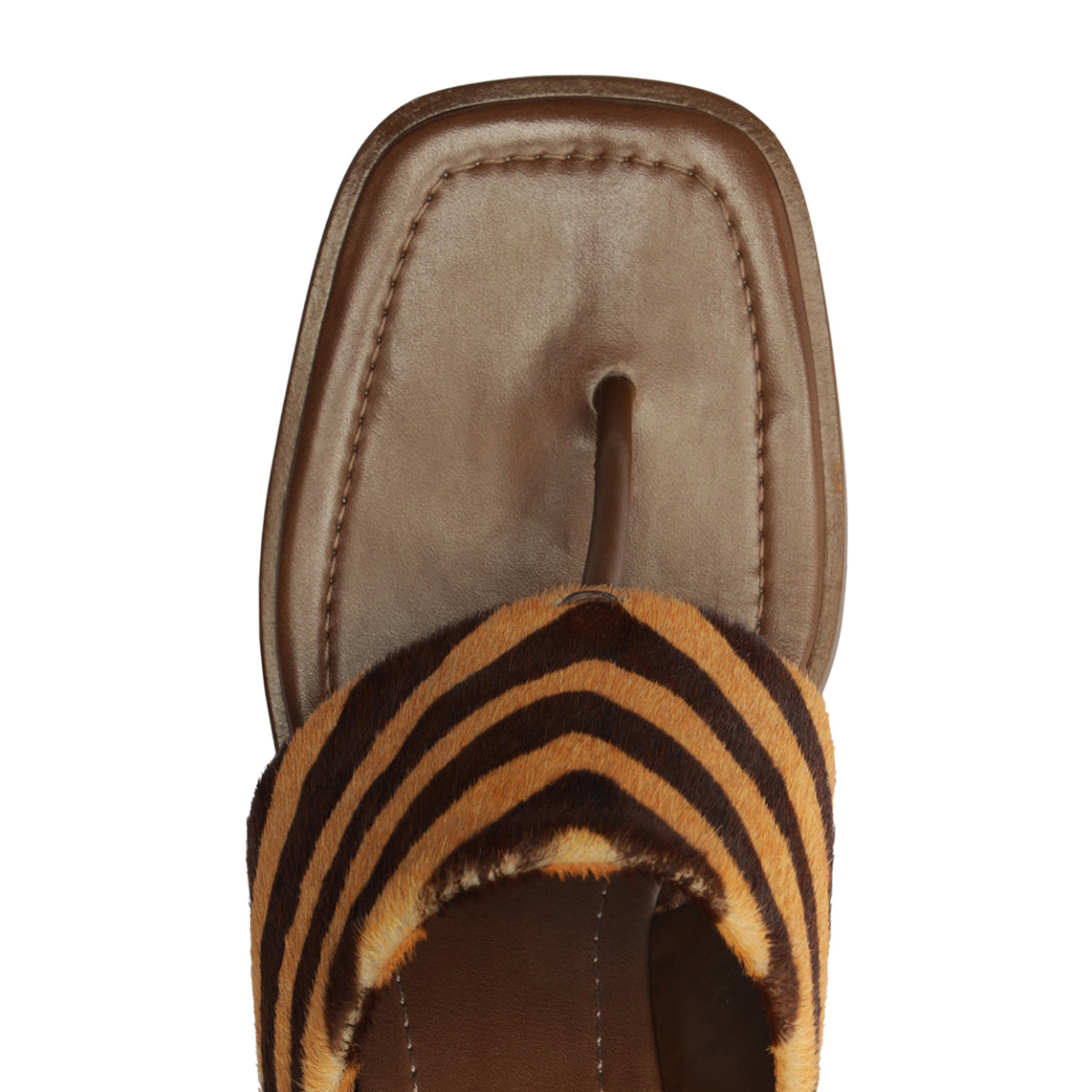 Martha Block Sandal in Pecan Brown