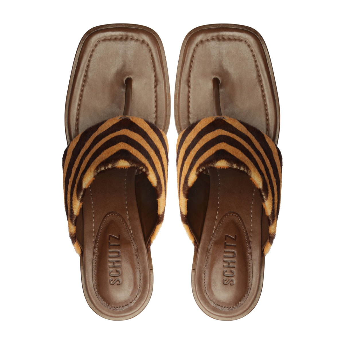 Martha Block Sandal in Pecan Brown