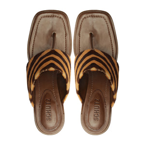 Martha Block Sandal in Pecan Brown