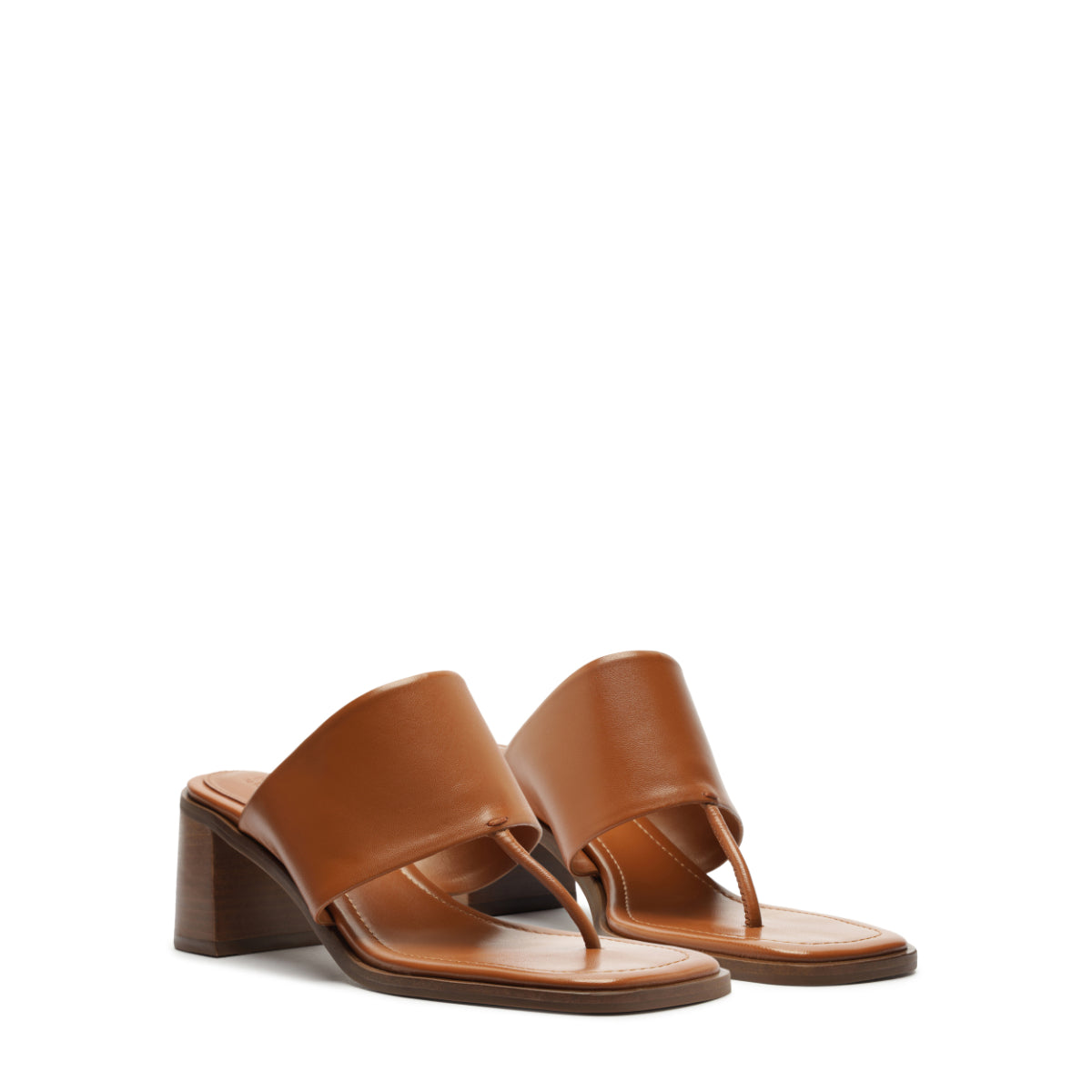 Martha Block Leather Sandal in Miele