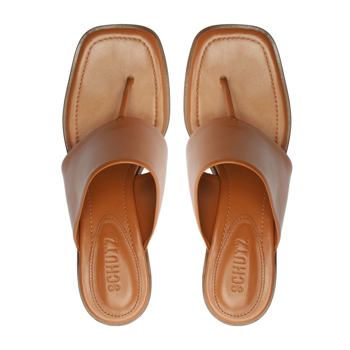 Martha Block Leather Sandal in Miele