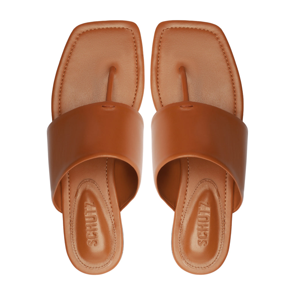 Martha Leather Sandal in Miele