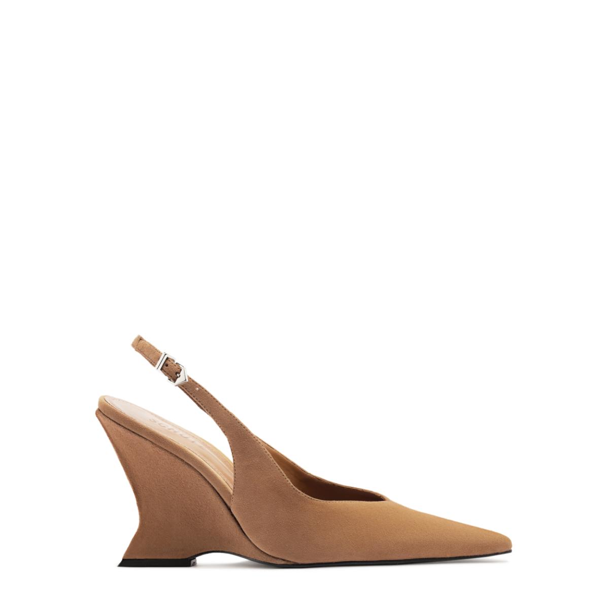Siena Buckle Suede Pump in Wood
