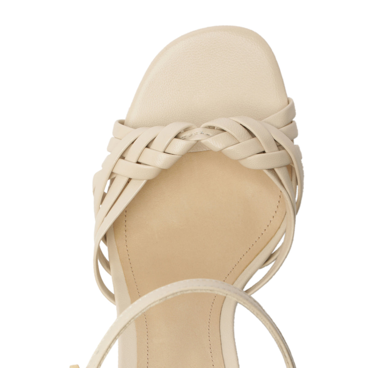 Tara Platform Leather Sandal in Sugar White