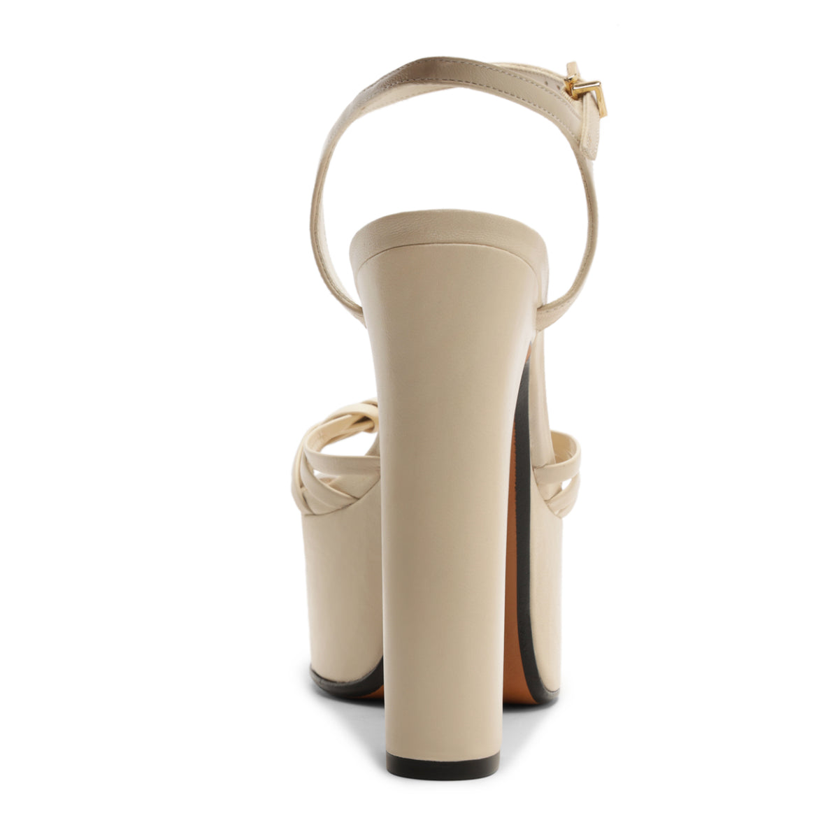 Tara Platform Leather Sandal in Sugar White