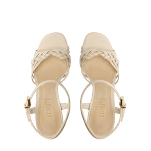 Tara Platform Leather Sandal in Sugar White