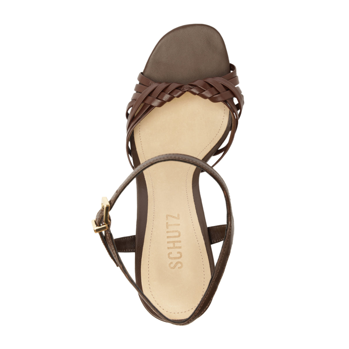 Tara Platform Leather Sandal in Chestnut Brown