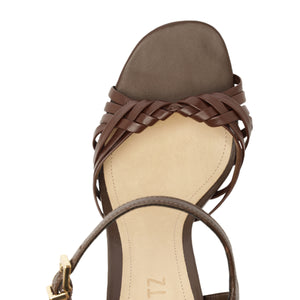 Tara Platform Leather Sandal in Chestnut Brown