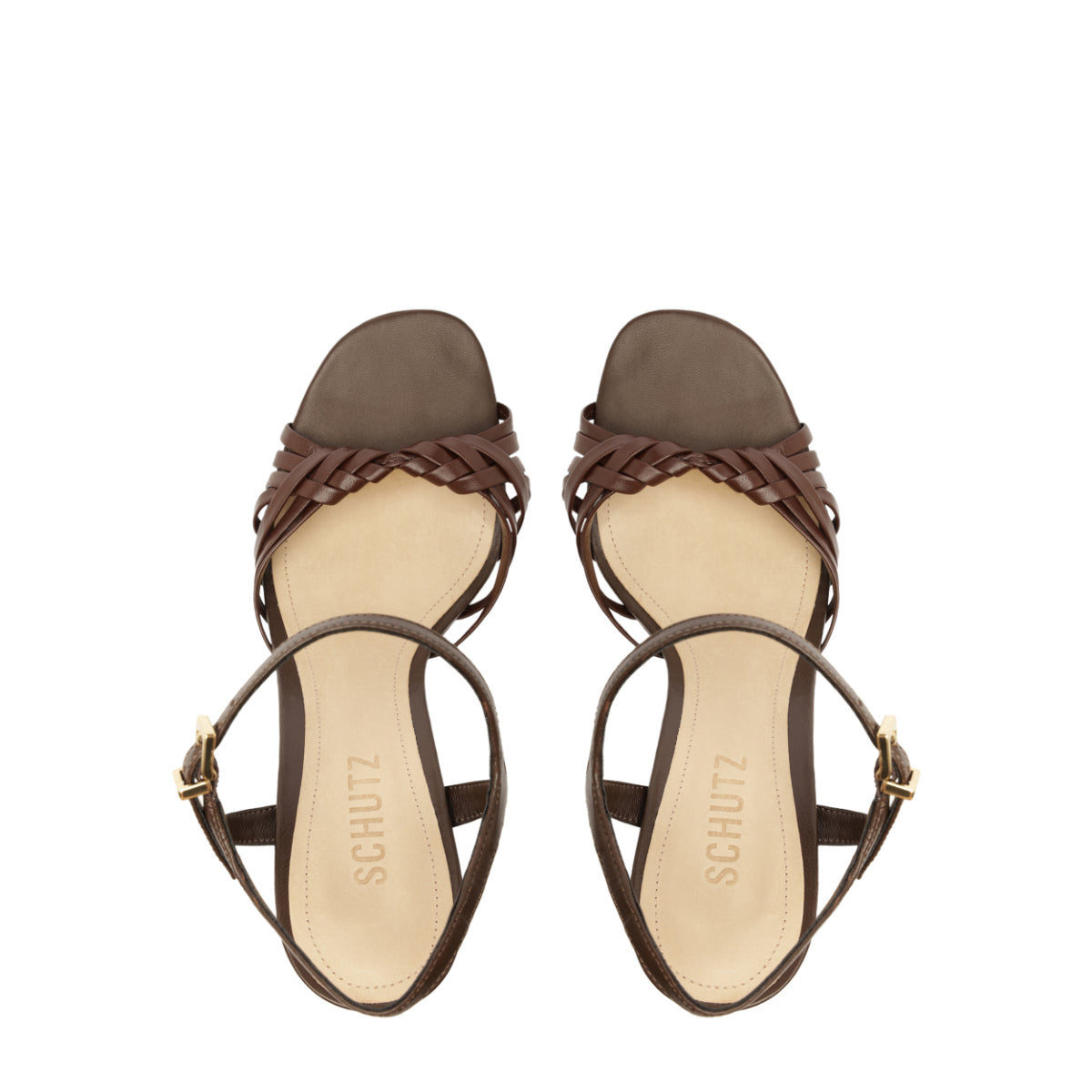Tara Platform Leather Sandal in Chestnut Brown