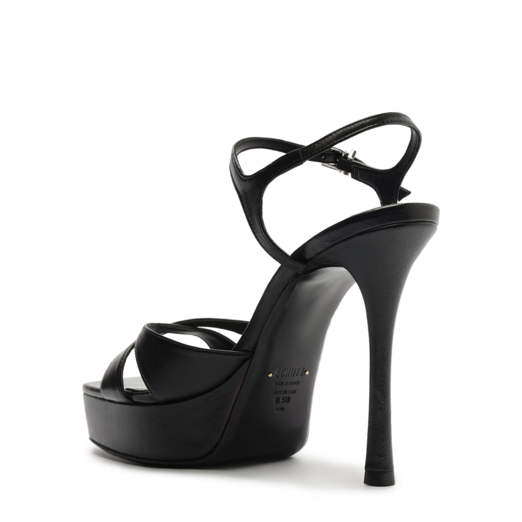 Maxine Leather Sandal in Black