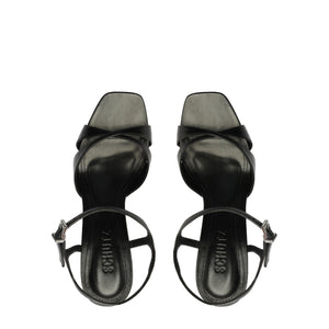 Maxine Leather Sandal in Black