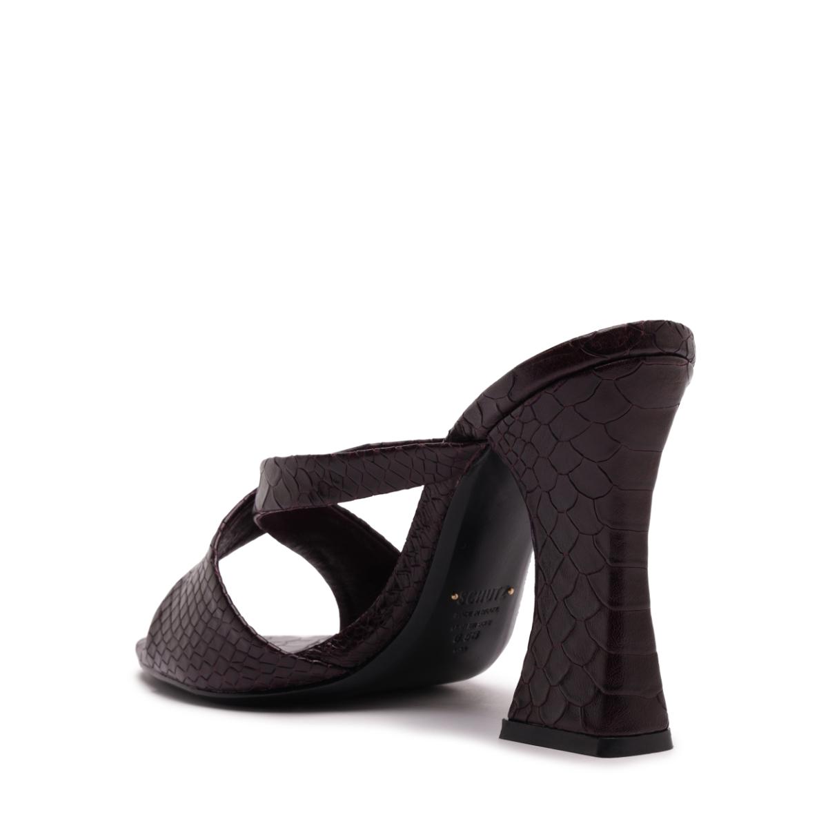 Glenda Leather Sandal in Dark Plum