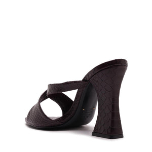 Glenda Leather Sandal in Dark Plum