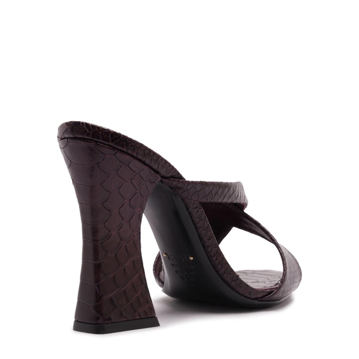 Glenda Leather Sandal in Dark Plum