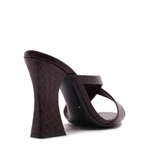 Glenda Leather Sandal in Dark Plum