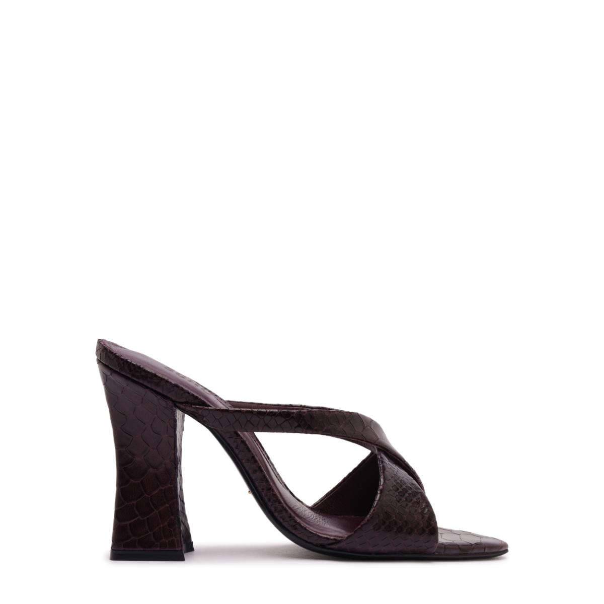 Glenda Leather Sandal in Dark Plum