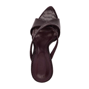 Glenda Leather Sandal in Dark Plum