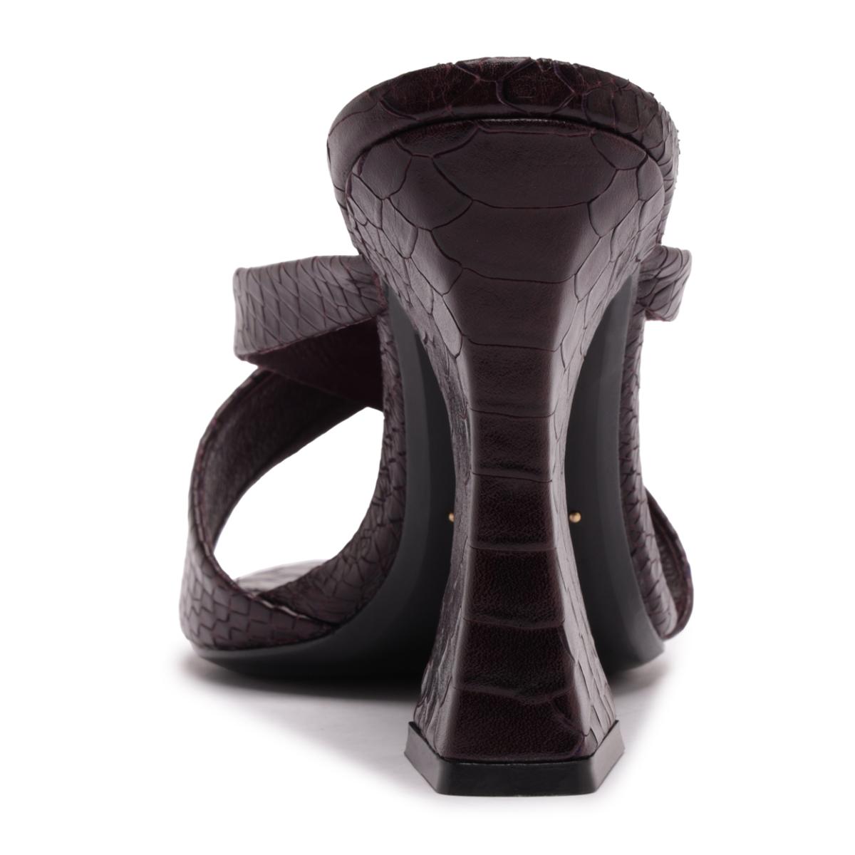 Glenda Leather Sandal in Dark Plum