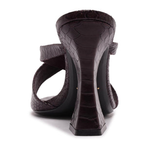 Glenda Leather Sandal in Dark Plum