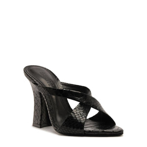 Glenda Leather Sandal in Black