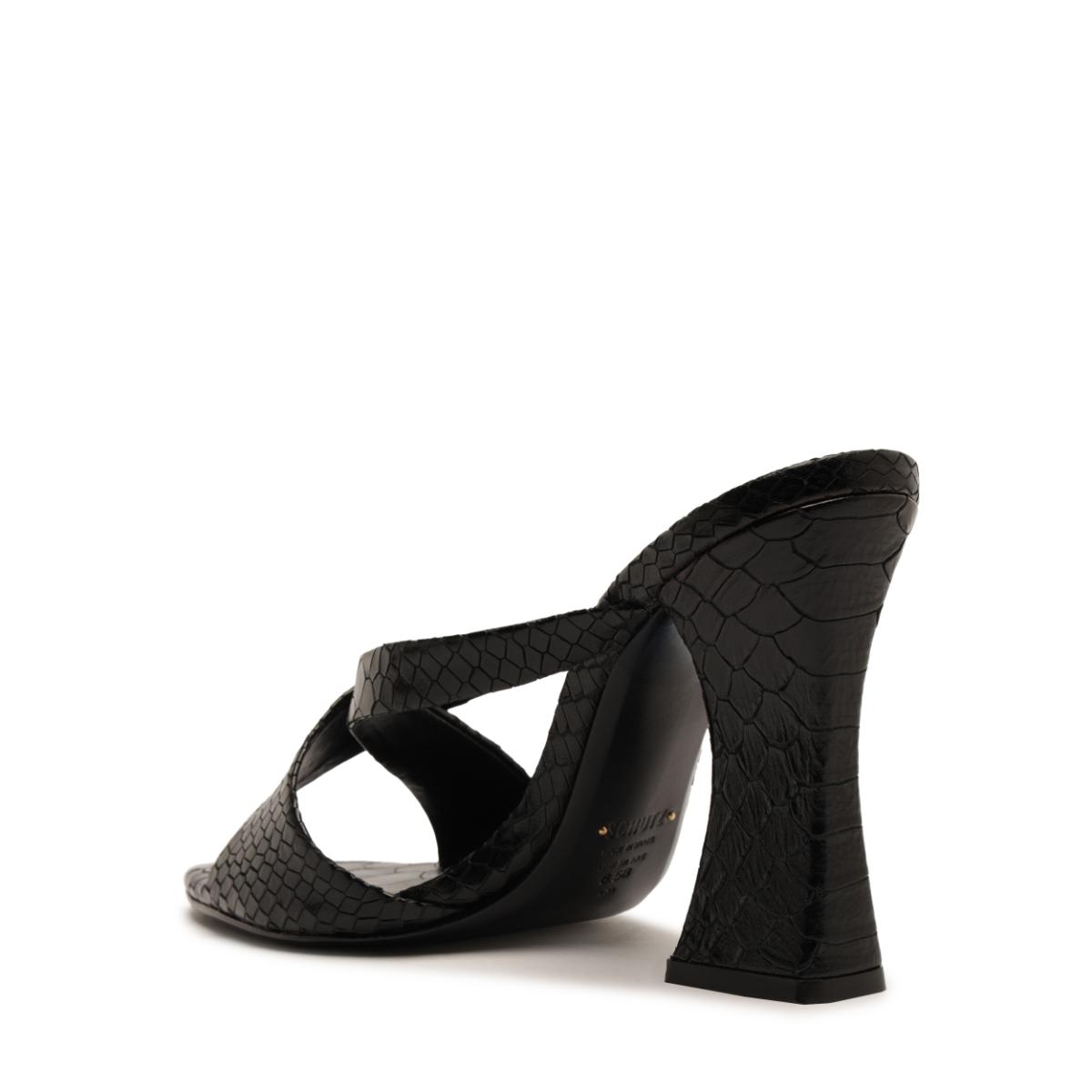Glenda Leather Sandal in Black