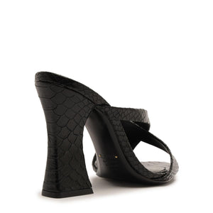 Glenda Leather Sandal in Black