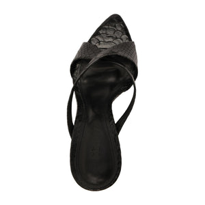 Glenda Leather Sandal in Black
