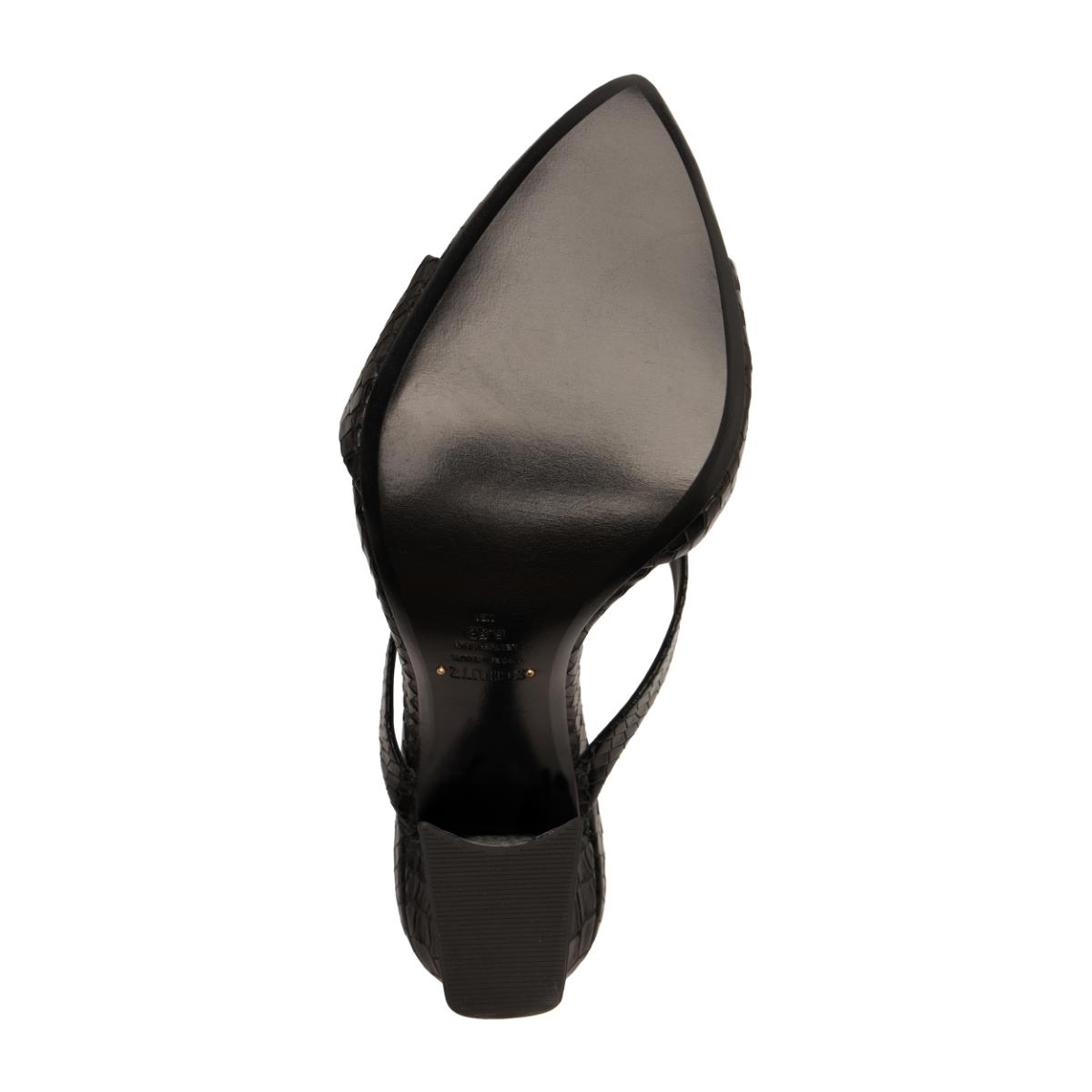 Glenda Leather Sandal in Black