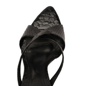 Glenda Leather Sandal in Black