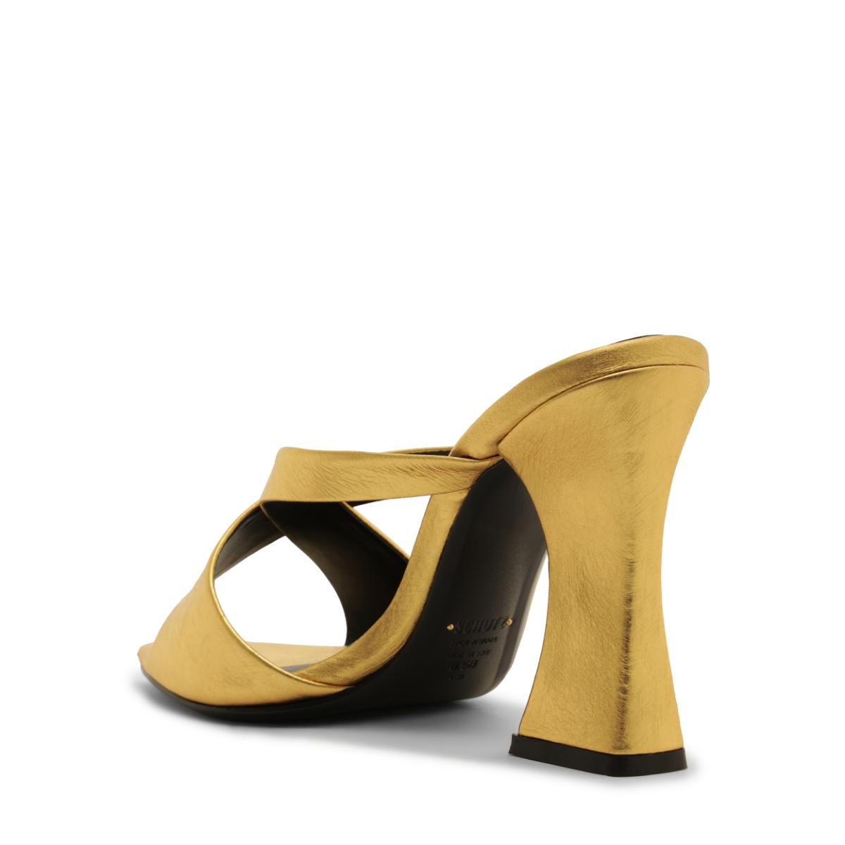 Glenda Leather Sandal in Gold
