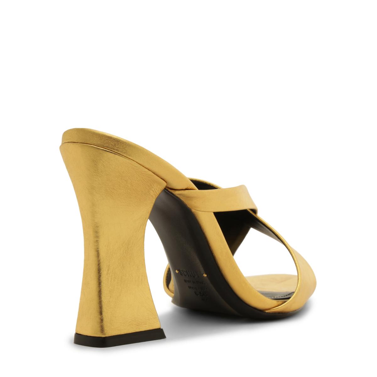 Glenda Leather Sandal in Gold
