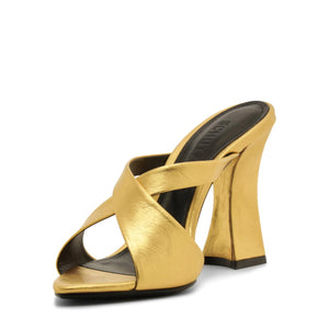 Glenda Leather Sandal in Gold