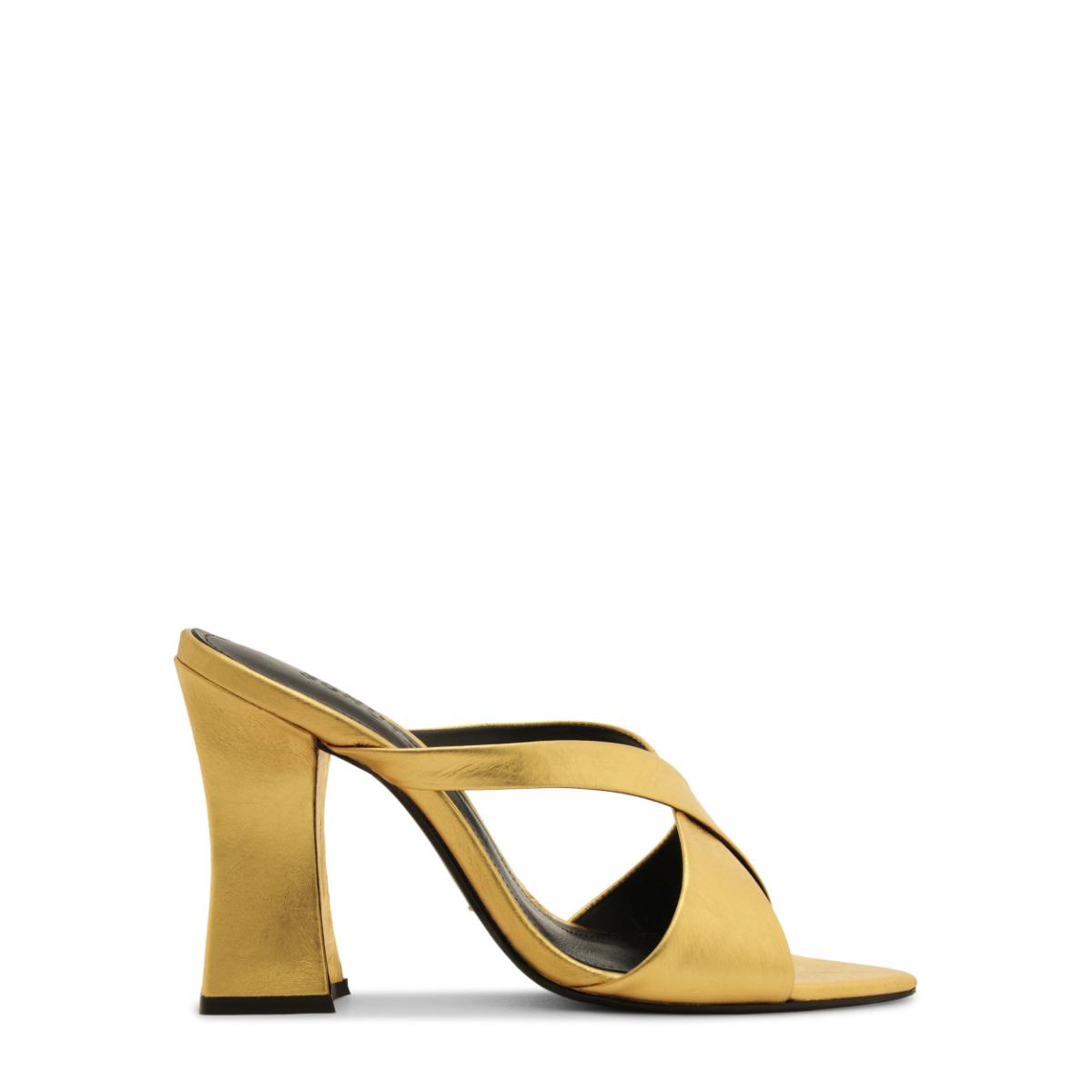 Glenda Leather Sandal in Gold