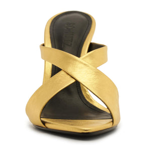 Glenda Leather Sandal in Gold