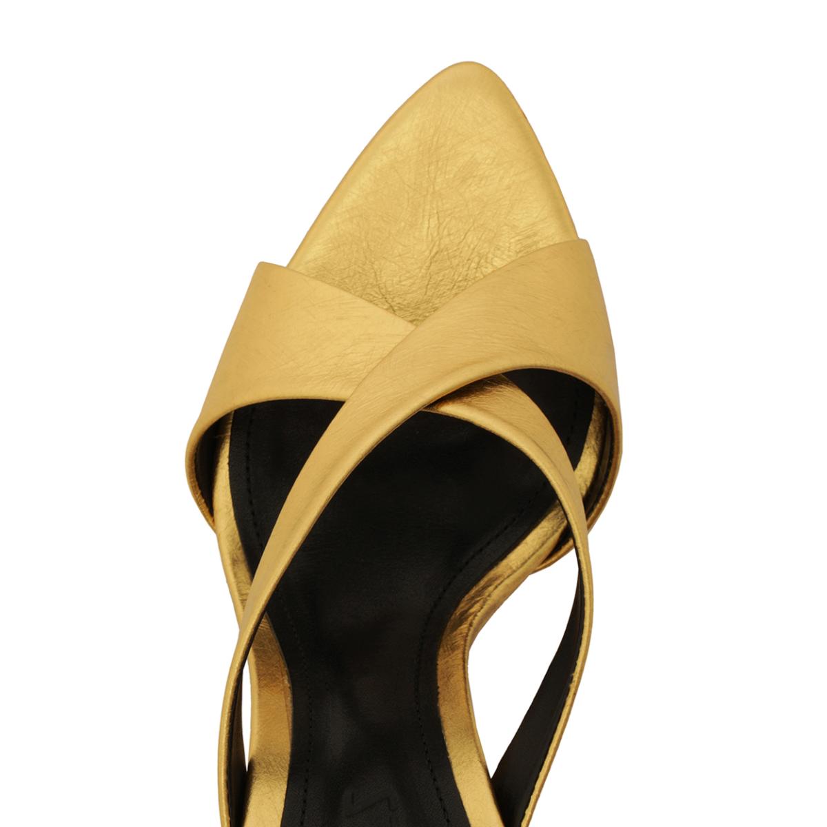 Glenda Leather Sandal in Gold