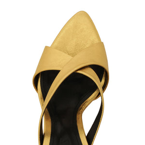 Glenda Leather Sandal in Gold