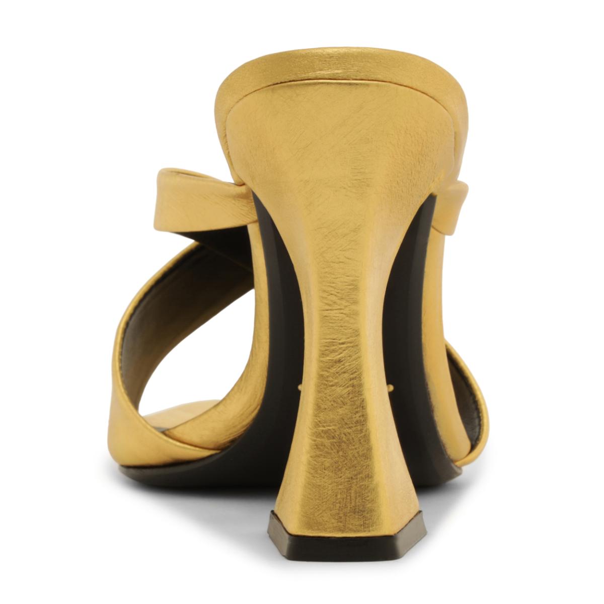 Glenda Leather Sandal in Gold