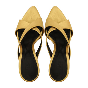 Glenda Leather Sandal in Gold