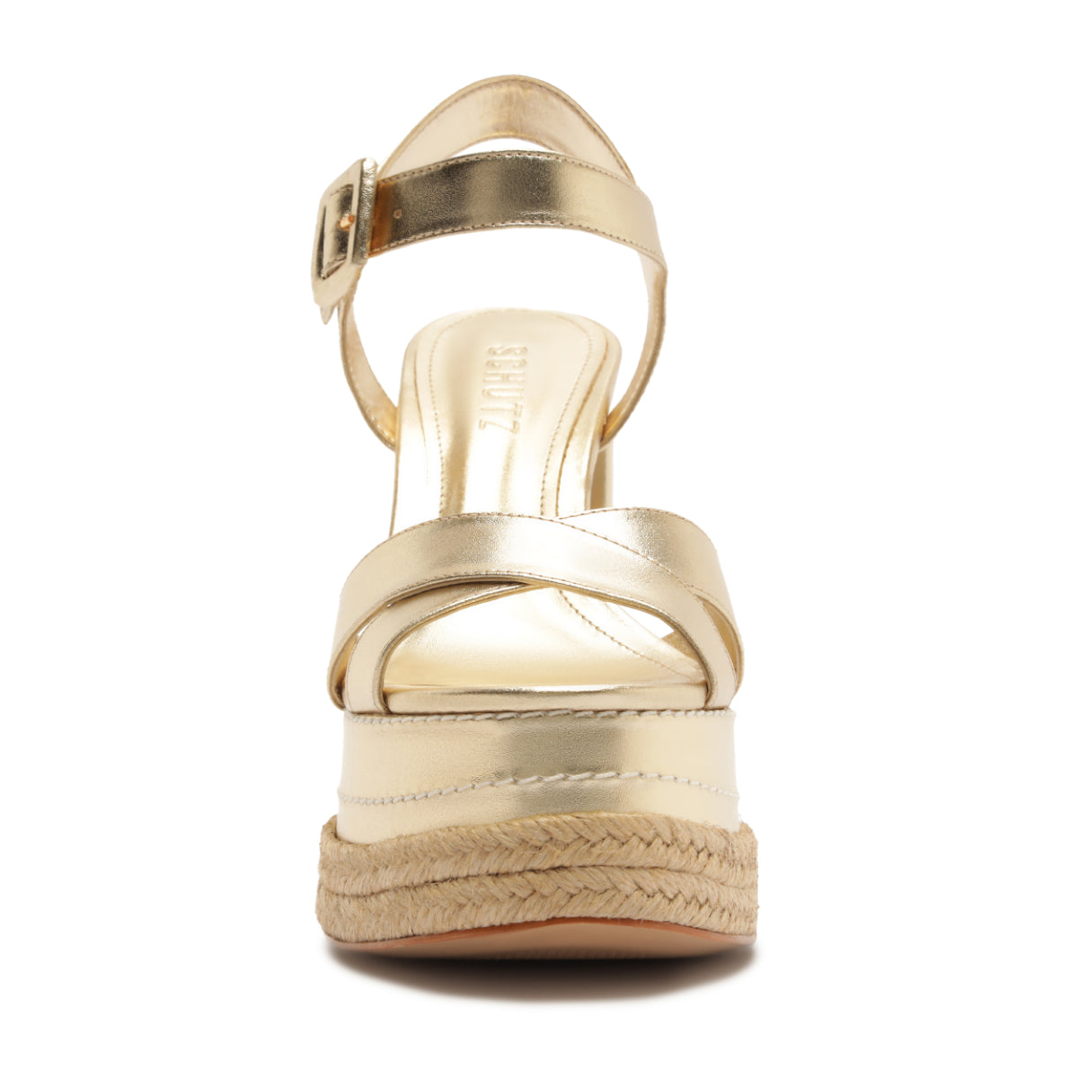 Hilda Rope High Metallic Sandal in Platinum