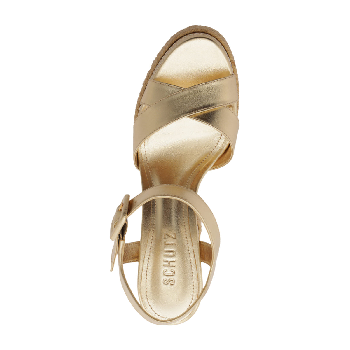 Hilda Rope High Metallic Sandal in Platinum