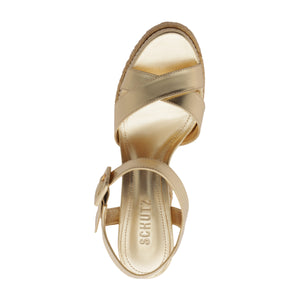 Hilda Rope High Metallic Sandal in Platinum