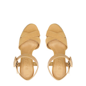 Hilda Rope High Sandal in Light Wood