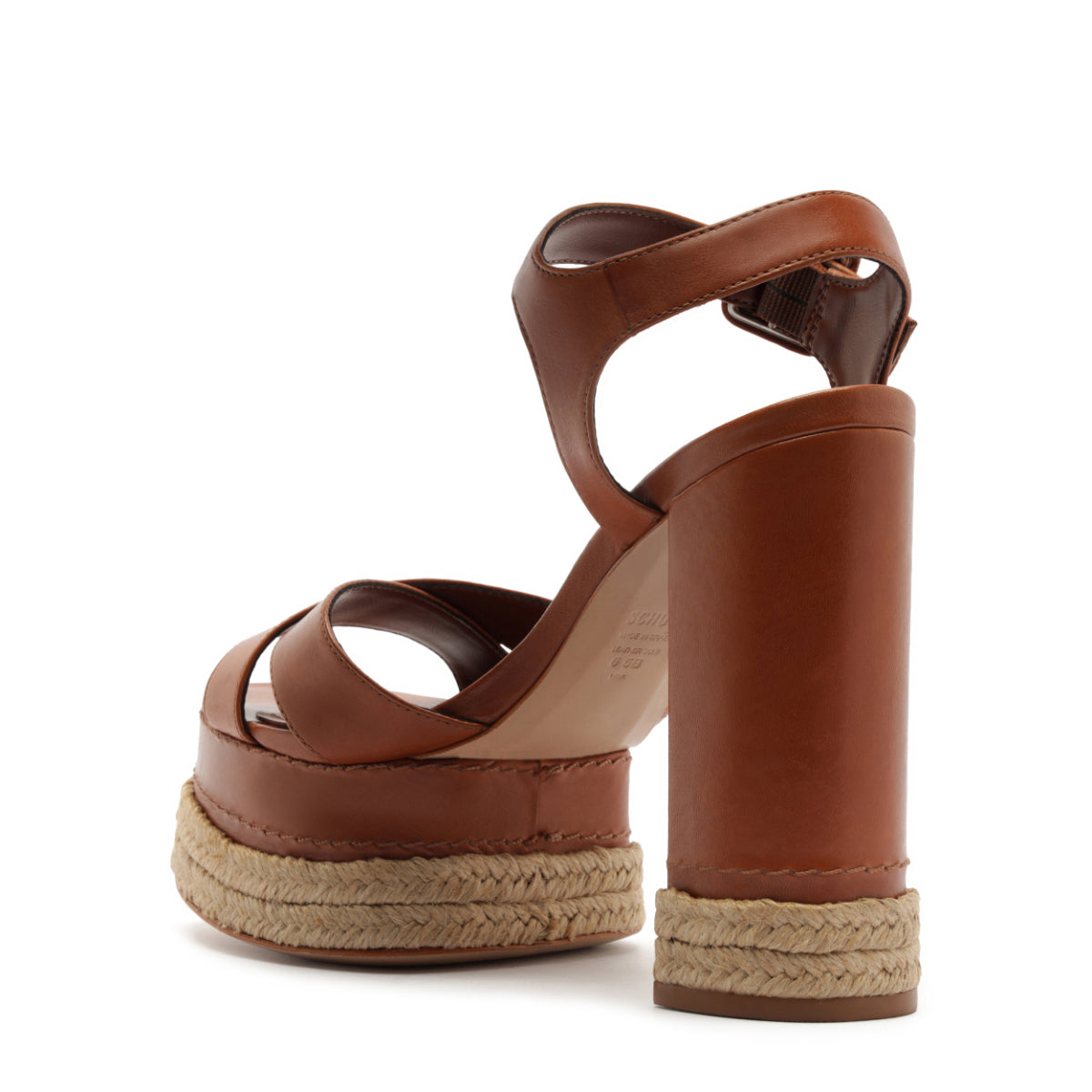 Hilda Rope High Leather Sandal in Cognac
