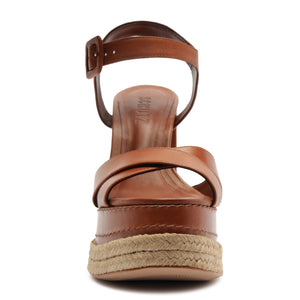 Hilda Rope High Leather Sandal in Cognac