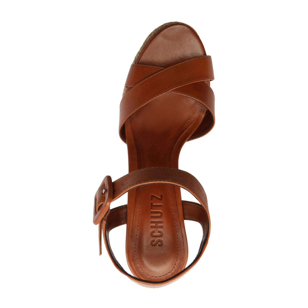 Hilda Rope High Leather Sandal in Cognac